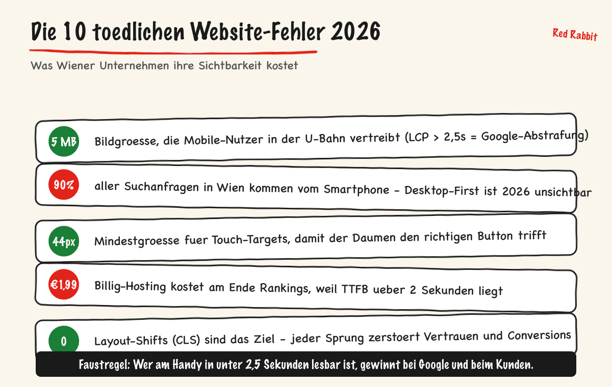 Die 10 toedlichen Website-Fehler 2026
