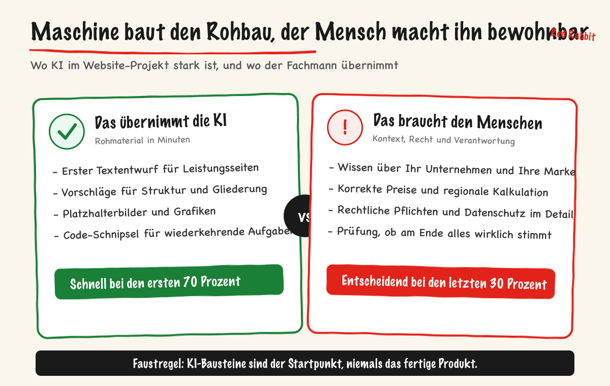 Maschine baut den Rohbau, der Mensch macht ihn bewohnbar