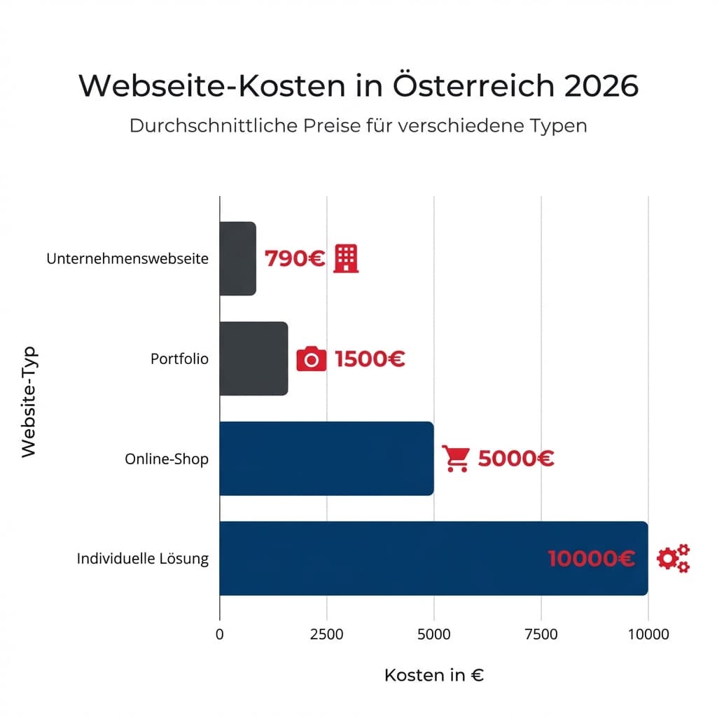 3D Balkendiagramm Vergleich der Website-Kosten