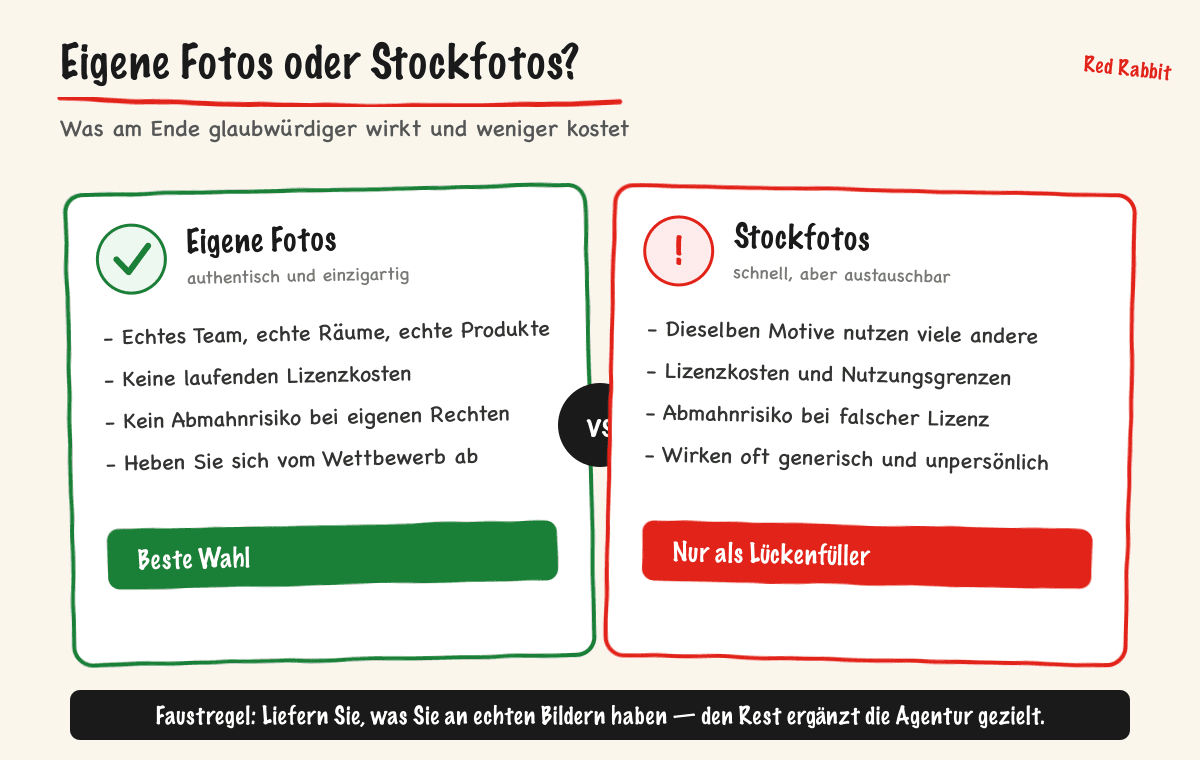 Eigene Fotos oder Stockfotos?
