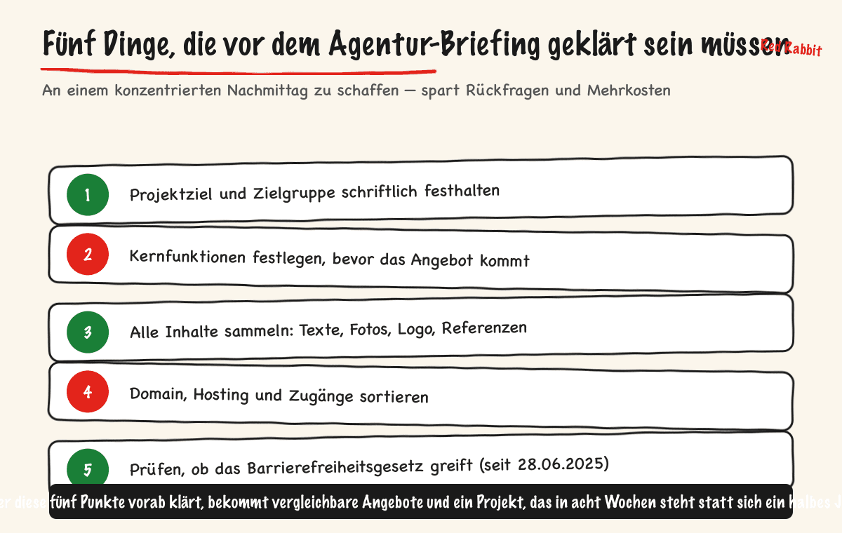 Fünf Dinge, die vor dem Agentur-Briefing geklärt sein müssen