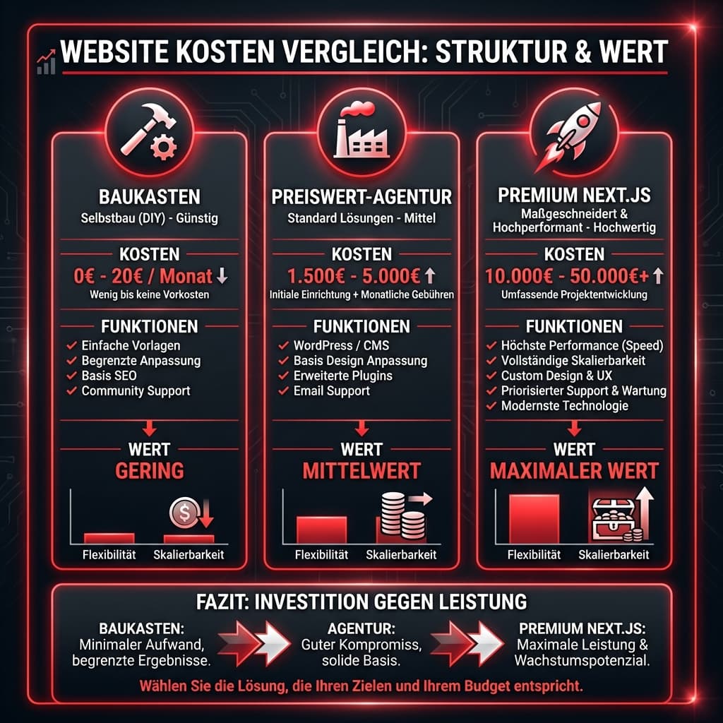 Vergleich der Kostenmodelle für Webseiten 2026 in Österreich