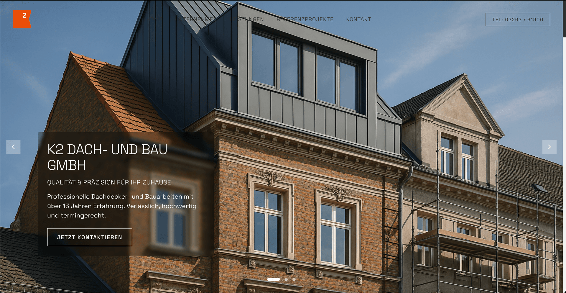 Webdesign Innsbruck Referenz - Dach & Bau Website | Red Rabbit Media