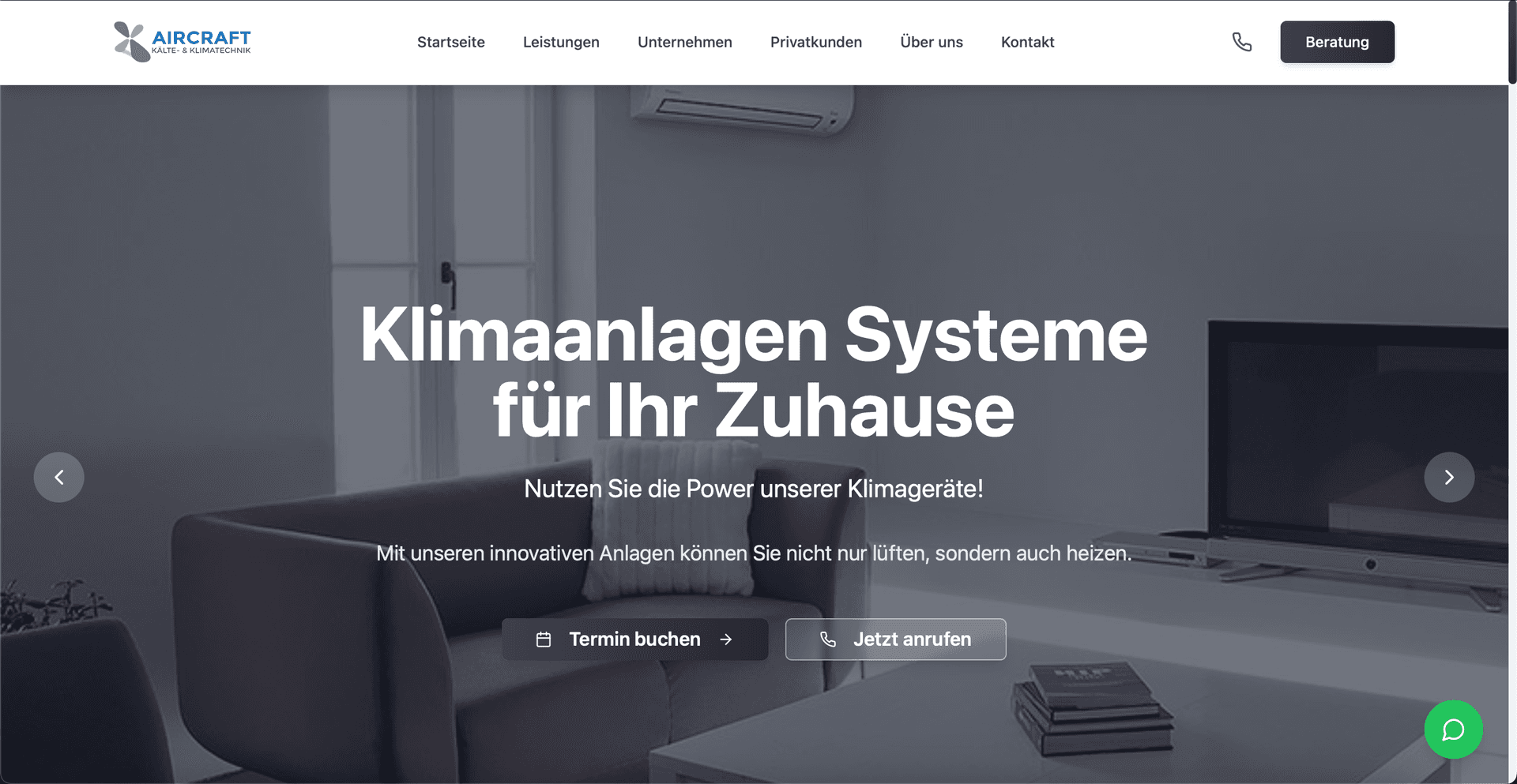 Aircraft Kälte- & Klimatechnik - Webdesign Referenz Klima & Kälte | Red Rabbit Media
