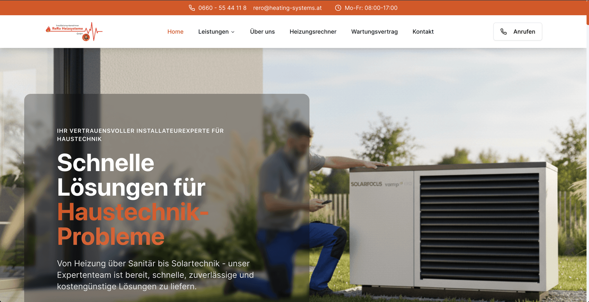 ReRo Heizsysteme - Webdesign Referenz Heizung & Haustechnik | Red Rabbit Media