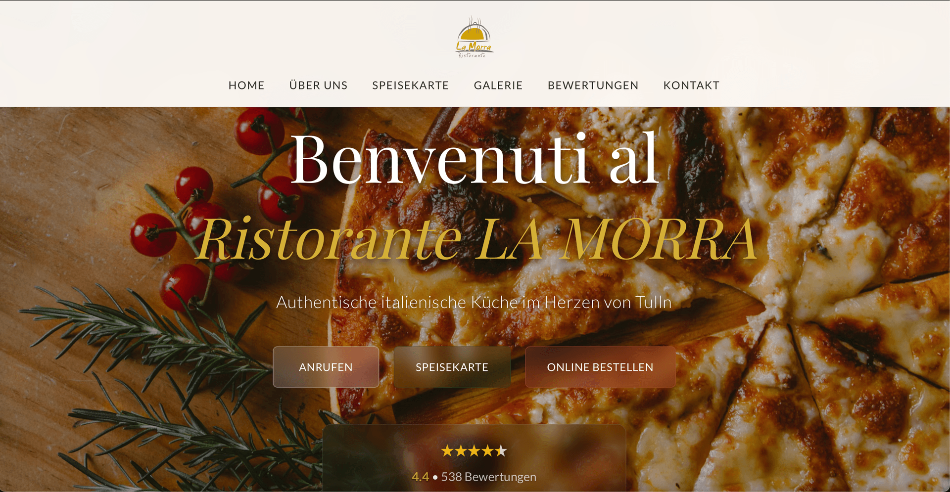 Ristorante LA MORRA - Webdesign Referenz Gastronomie | Red Rabbit Media