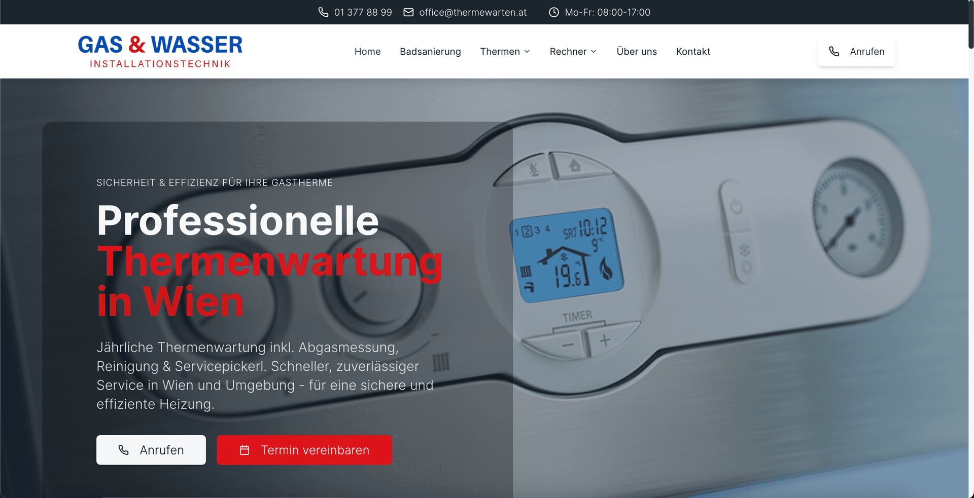 Webdesign Vorarlberg Referenz - Thermenwartung Website | Red Rabbit Media