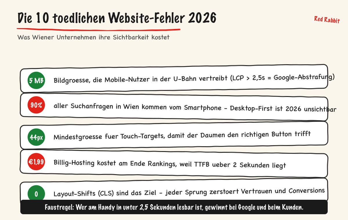 Die 10 toedlichen Website-Fehler 2026