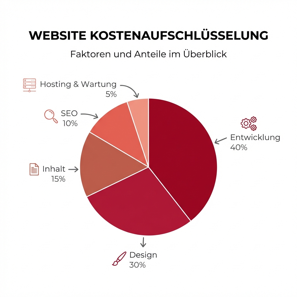 Infografik: Die Kosten-Komponenten einer Webseite Österreich 2026