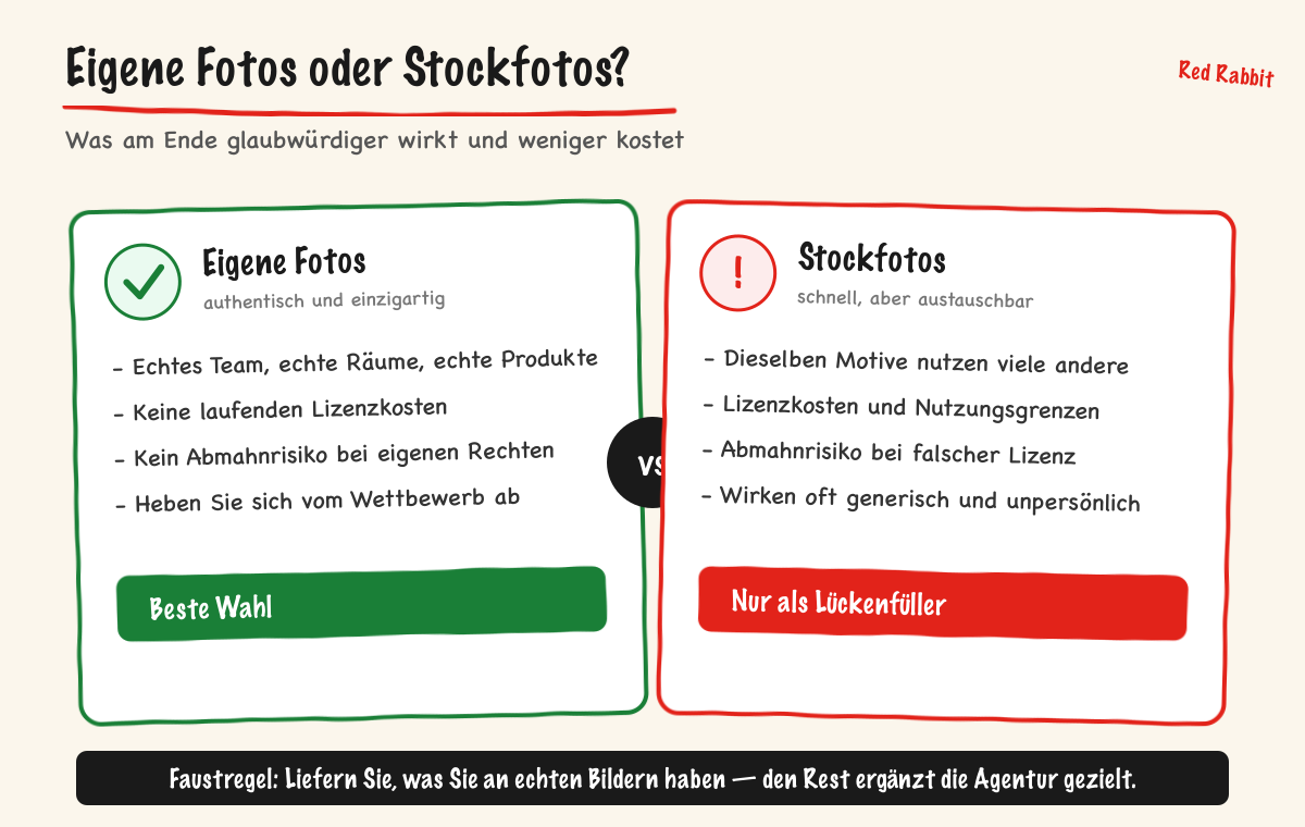 Eigene Fotos oder Stockfotos?