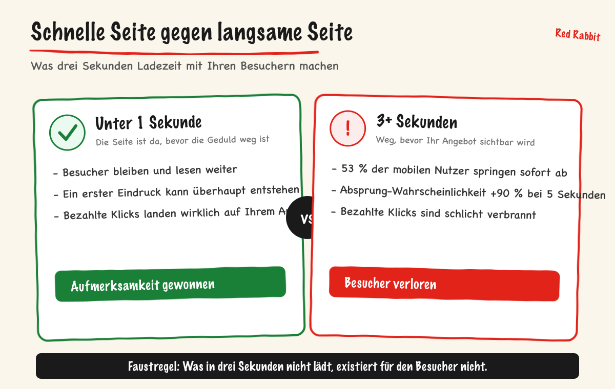 Schnelle Seite gegen langsame Seite