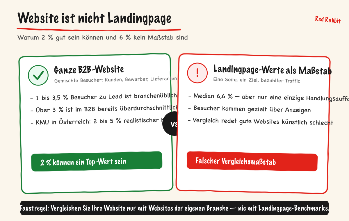 Website ist nicht Landingpage