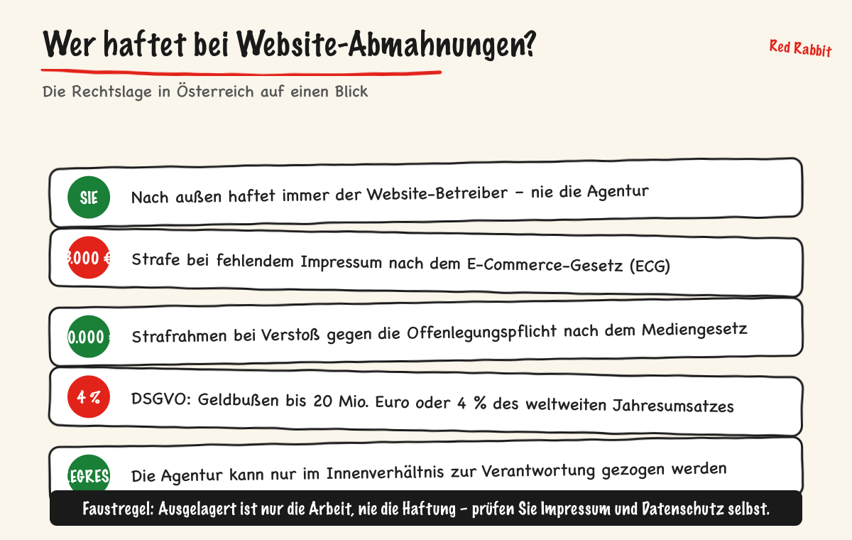 Wer haftet bei Website-Abmahnungen?