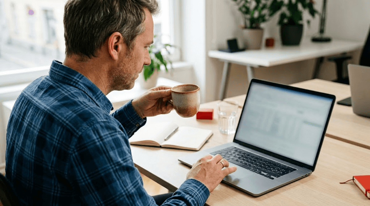 Mann prueft in den Browser-Entwicklertools die Content-Encoding-Header seiner Website, um Gzip- oder Brotli-Kompression zu kontrollieren