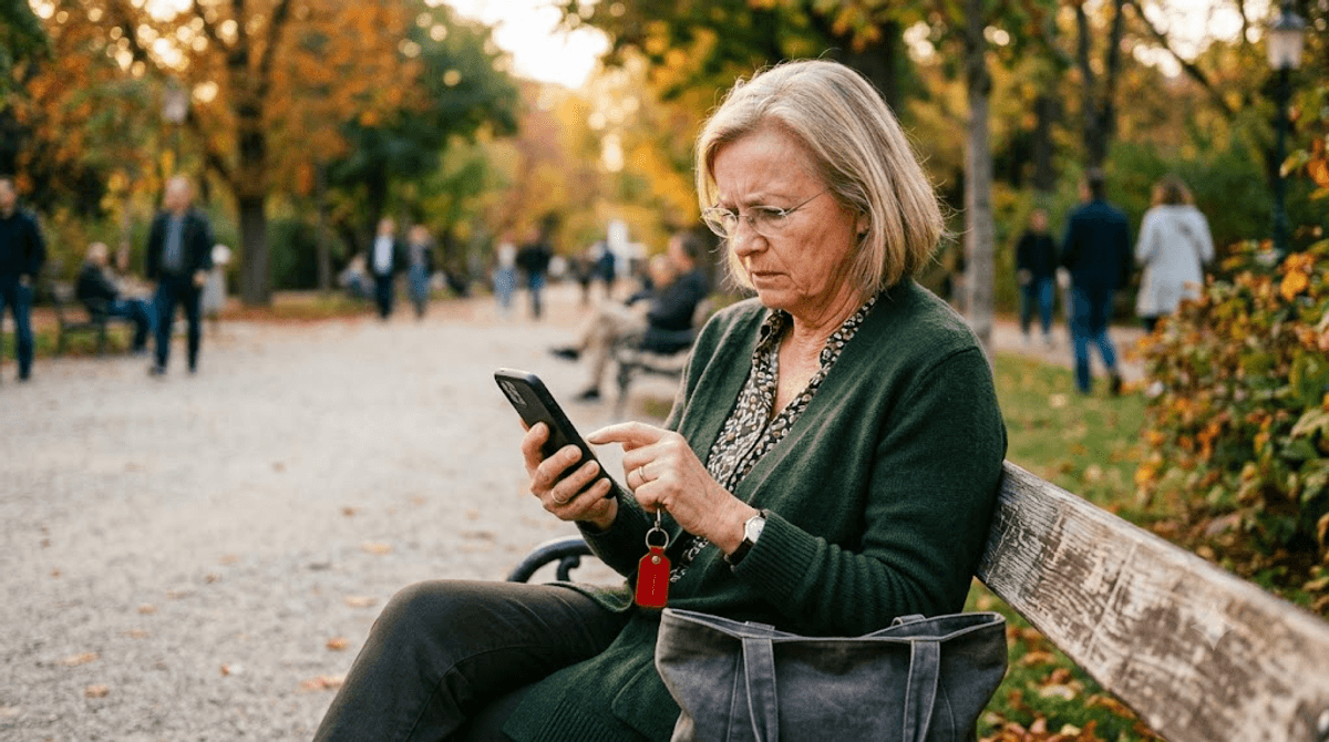 Nahaufnahme einer Fingerkuppe, die eine ausreichend große Tippfläche auf einem Smartphone drückt und die Fingerkuppen-Regel der Touch-Bedienung zeigt