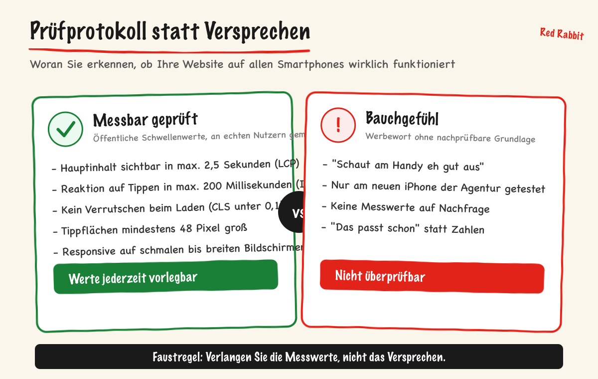 Prüfprotokoll statt Versprechen